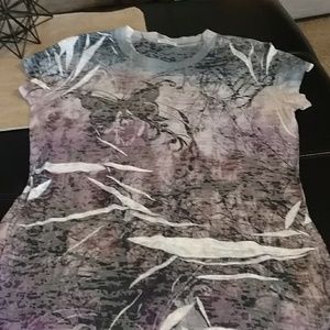 Purple burnout butterfly graphic tee